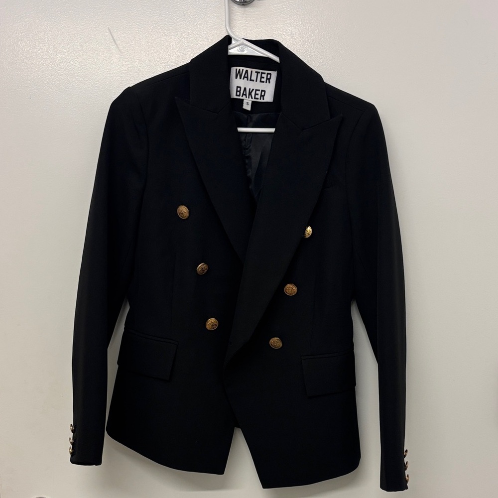 Walter Baker Elegant Black Jacket with Gold Accents